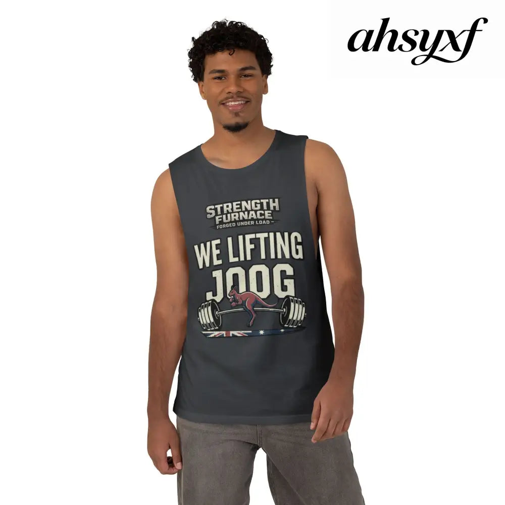 Strength Furnace ’We Lifting 100G’ Gym Tank Top, Skull & Barbell Workout Shirt - Tank Top
