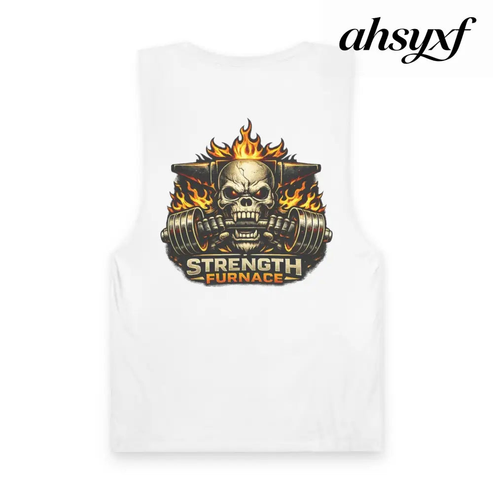 Strength Furnace ’We Lifting 100G’ Gym Tank Top, Skull & Barbell Workout Shirt - Tank Top