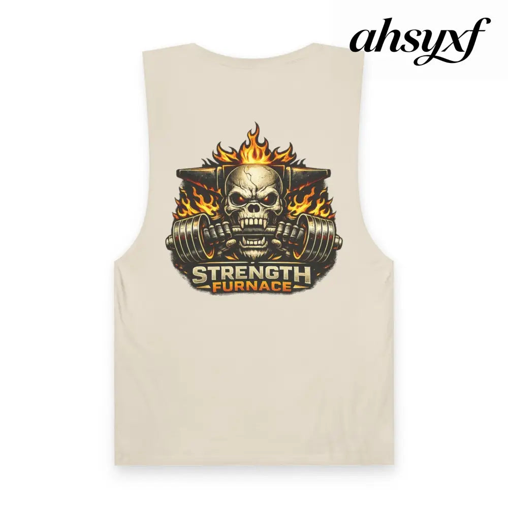 Strength Furnace ’We Lifting 100G’ Gym Tank Top, Skull & Barbell Workout Shirt - Tank Top