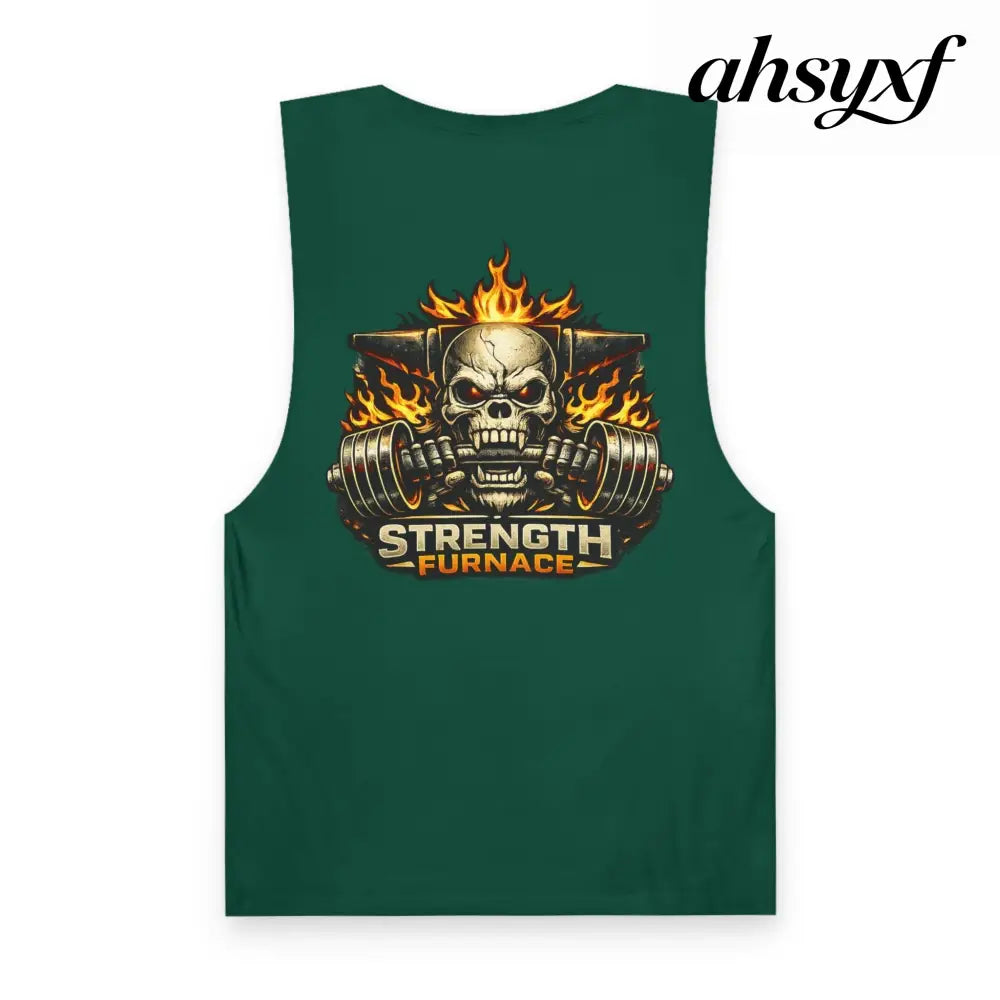 Strength Furnace ’We Lifting 100G’ Gym Tank Top, Skull & Barbell Workout Shirt - Tank Top