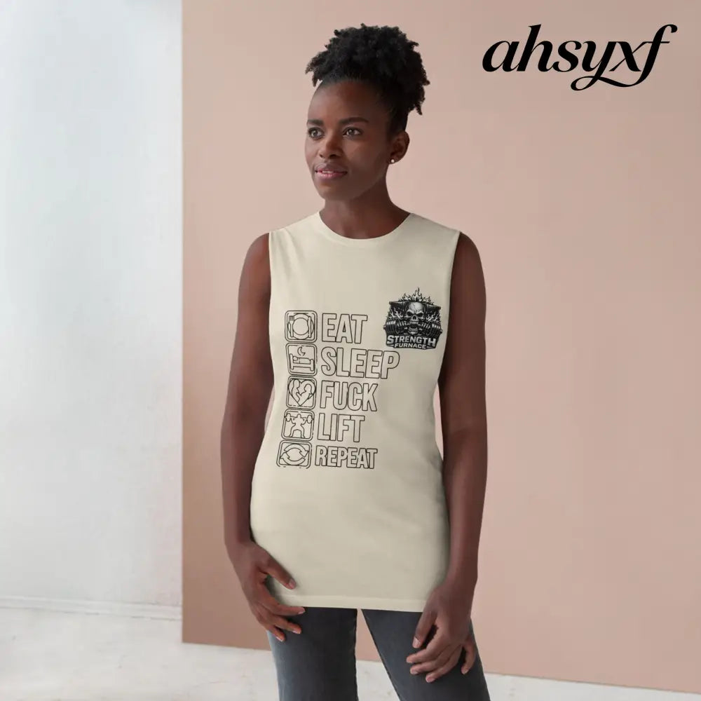 Workout Tank Top, ’Eat Sleep Fuck Lift Repeat’ Gym Muscle Tee - Tank Top