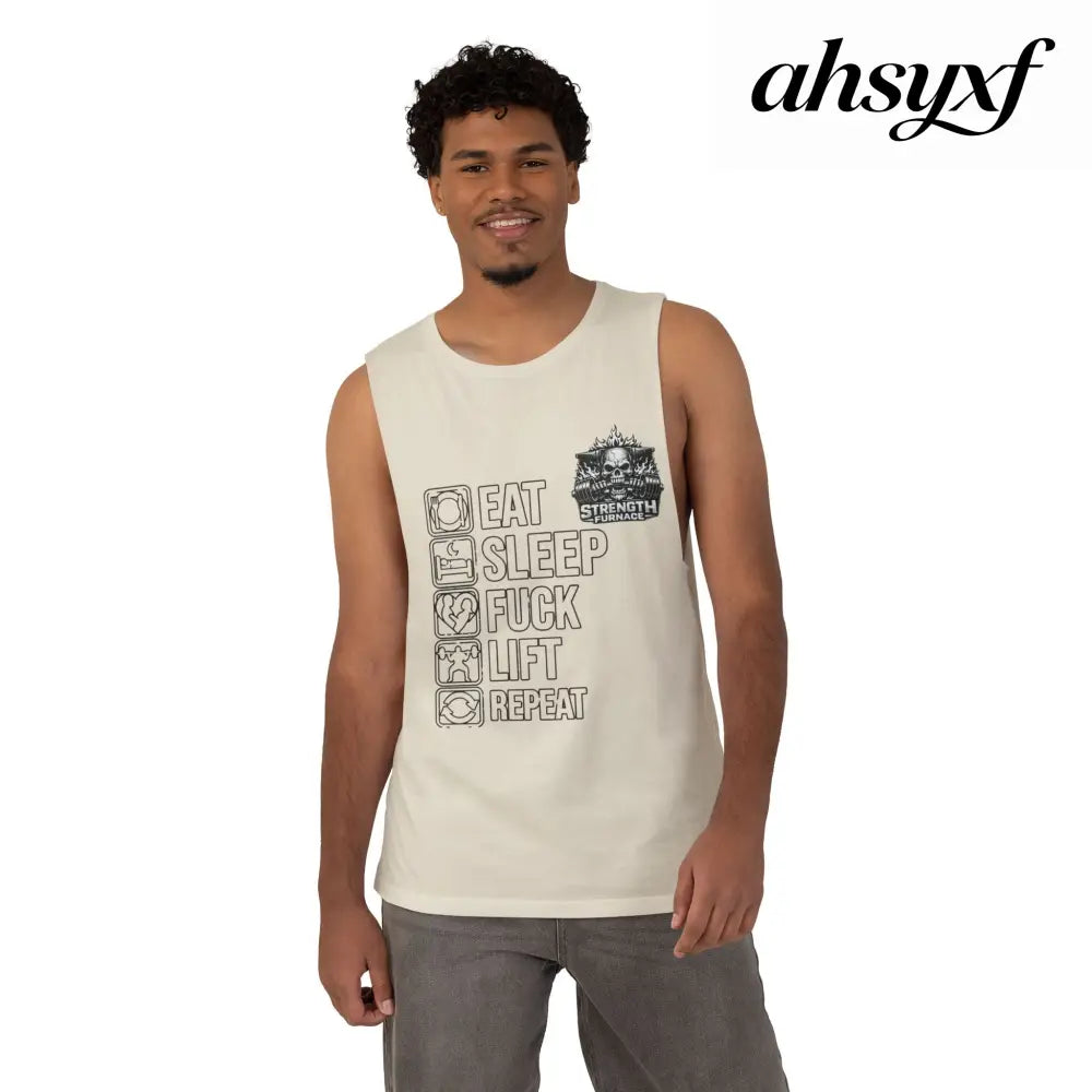 Workout Tank Top, ’Eat Sleep Fuck Lift Repeat’ Gym Muscle Tee - Tank Top