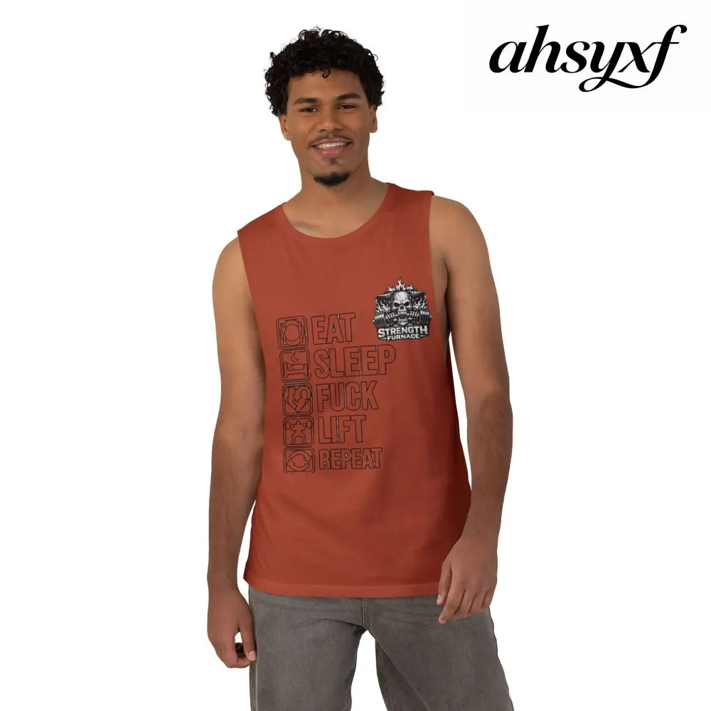 Workout Tank Top, ’Eat Sleep Fuck Lift Repeat’ Gym Muscle Tee - Tank Top
