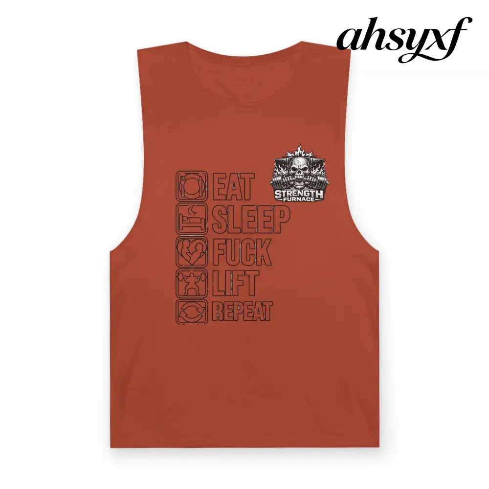 Workout Tank Top, ’Eat Sleep Fuck Lift Repeat’ Gym Muscle Tee - Tank Top