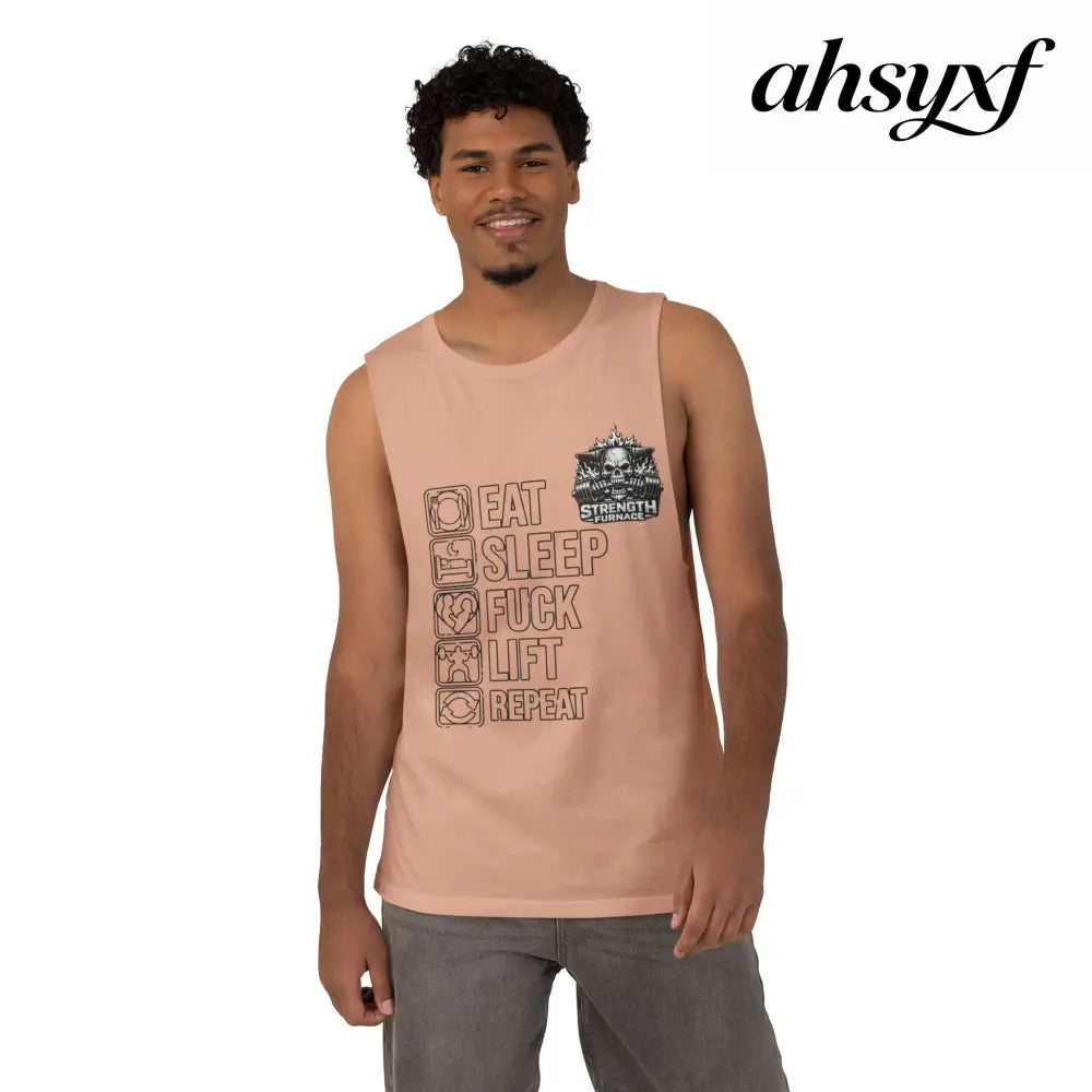 Workout Tank Top, ’Eat Sleep Fuck Lift Repeat’ Gym Muscle Tee - Tank Top